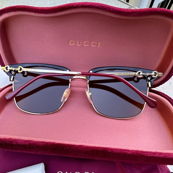 NWT Gucci 56mm Horsebit Unisex sunglasses full inclusion 56-18-145 - Picture 5 of 16